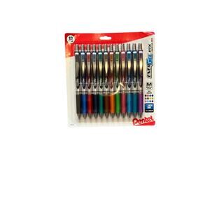 Pentel EnerGel RTX 12-Pack Retractable Liquid Gel Pens 0.7mm Assorted Colors New